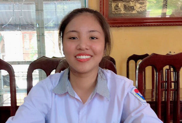 Em Nguyễn Thị Hương thủ khoa đạt 29,25 điểm khối C trong kỳ thi THPT quốc gia năm 2020. 